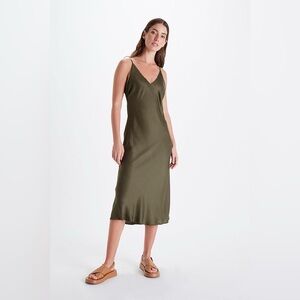 Neu Nomads Olive Green Slip Dress